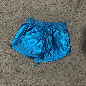 Blue metallic shorts, amazon